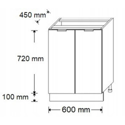 SZAFKA KUCHENNA STOJĄCA 2D DOLNA 60cm BIAŁY MAT