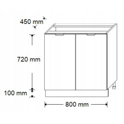 SZAFKA KUCHENNA STOJĄCA 2D DOLNA 80cm GRAFIT