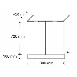 SZAFKA KUCHENNA STOJĄCA POD ZLEW 80cm BIAŁY MAT