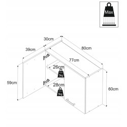 SZAFKA KUCHENNA WISZĄCA 2D GÓRNA 80cm DĄB WOTAN