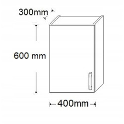 SZAFKA KUCHENNA WISZĄCA 1D GÓRNA 40cm GRAFIT