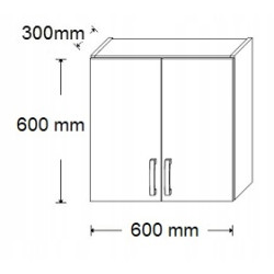 SZAFKA KUCHENNA WISZĄCA 2D GÓRNA 60cm GRAFIT