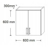 SZAFKA KUCHENNA WISZĄCA 2D GÓRNA 60cm BIAŁY MAT