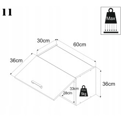 SZAFKA KUCHENNA WISZĄCA OKAP60 CM GÓRNA BIAŁY MAT