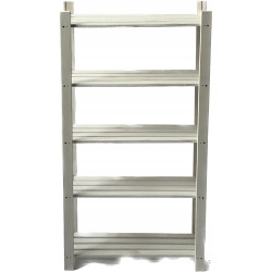 Drewniany regał sosnowy 118x62,8x26,5 Bielony z 5 półkami