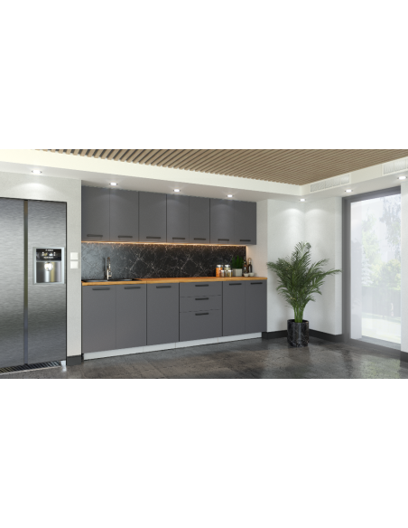 Szafka kuchenna wisząca górna 80 cm z 2 frontami Antracyt | Meble kuchenne system EKO