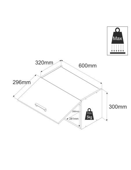 Szafka kuchenna wisząca górna Okap 60 cm z 1 frontem Biały Mat | Meble kuchenne system EKO