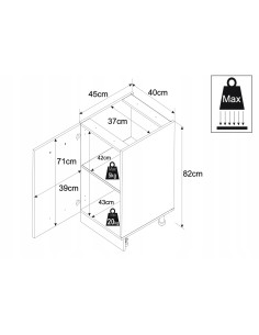 Szafka kuchenna dolna stojąca 40 cm z 1 frontem Dąb Wotan... 2
