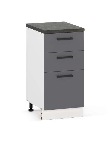 Szafka kuchenna dolna stojąca 40 cm 3 szuflady Antracyt | Meble kuchenne system EKO