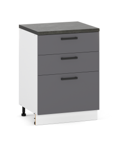 Szafka kuchenna dolna stojąca 60 cm 3 szuflady Antracyt |...