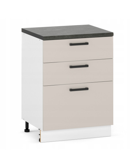 Szafka kuchenna dolna stojąca 60 cm 3 szuflady Kaszmir | Meble kuchenne system EKO
