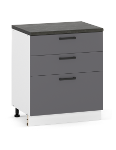 Szafka kuchenna dolna stojąca 80 cm 3 szuflady Antracyt |...