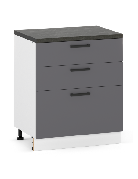 Szafka kuchenna dolna stojąca 80 cm 3 szuflady Antracyt | Meble kuchenne system EKO