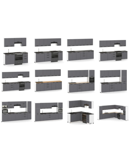 Szafka kuchenna dolna stojąca 80 cm 3 szuflady Antracyt | Meble kuchenne system EKO