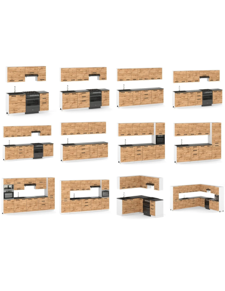 Szafka kuchenna dolna stojąca 80 cm 2 fronty Dąb Wotan | Meble kuchenne system EKO