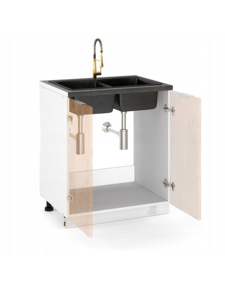 Szafka kuchenna dolna stojąca 80 cm 2 fronty pod zlew Kaszmir | Meble kuchenne system EKO