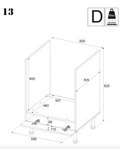 SZAFKA POD ZABUDOWE PIEKARNIKA, PIEKARNIK 60CM KASZMIR 2
