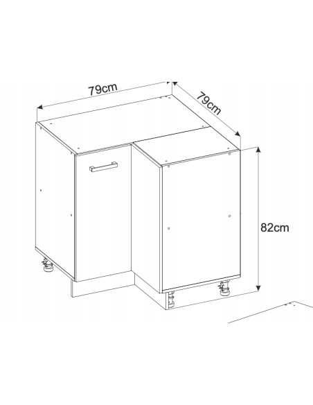 SZAFKA KUCHENNA NAROŻNA STOJĄCA DOLNA 90x90cm BIAŁY MAT