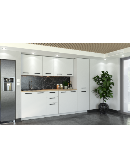 Szafka kuchenna dolna wysoka słupek gospodarczy słup 60 cm 3 fronty Biały Mat | Meble kuchenne system EKO