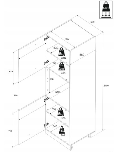 Szafka kuchenna dolna wysoka słupek...