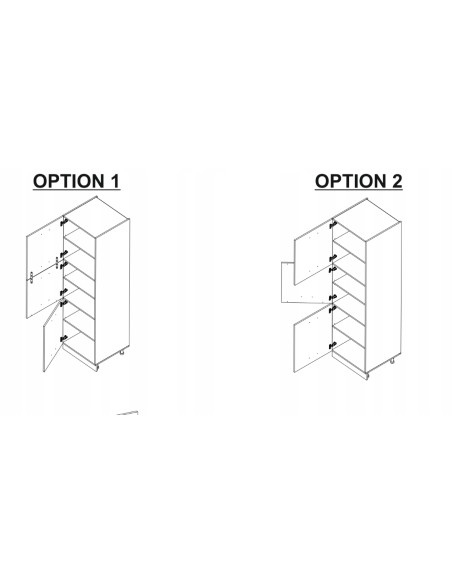 Szafka kuchenna dolna wysoka słupek gospodarczy słup 60 cm 3 fronty Antracyt | Meble kuchenne system EKO