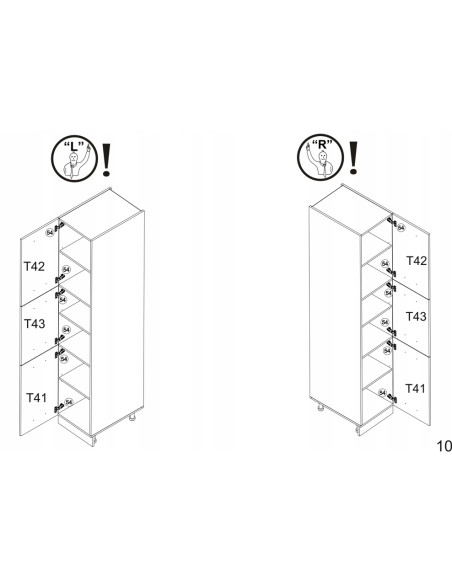 Szafka kuchenna dolna wysoka słupek gospodarczy słup 40 cm 3 fronty Dąb Wotan | Meble kuchenne system EKO