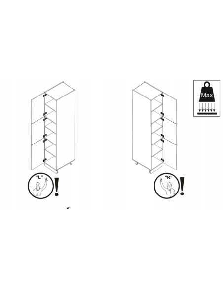 Szafka kuchenna dolna wysoka słupek gospodarczy słup 40 cm 3 fronty Antracyt | Meble kuchenne system EKO