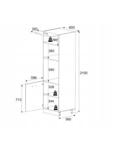 SZAFKA KUCHENNA SŁUPEK DO ZABUDOWY...