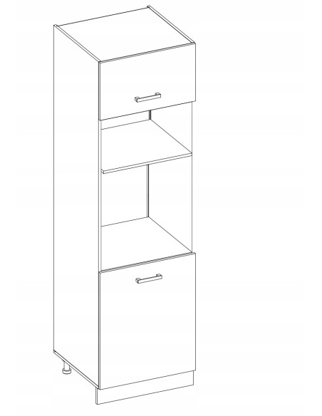 SZAFKA KUCHENNA SŁUPEK DO ZABUDOWY PIEKARNIKA I MIKROFALI BIAŁY MAT 60CM