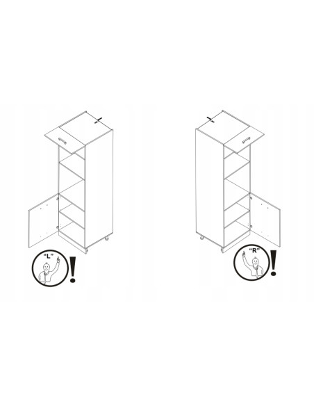 SZAFKA KUCHENNA SŁUPEK DO ZABUDOWY PIEKARNIKA I MIKROFALI BIAŁY MAT 60CM