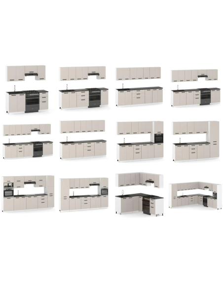 Szafka kuchenna dolna wysoka słupek gospodarczy słup 40 cm 3 fronty Kaszmir | Meble kuchenne system EKO