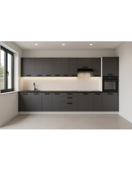 Szafka kuchenna dolna wysoka słupek gospodarczy słup 40 cm 3 fronty Antracyt | Meble kuchenne system EKO