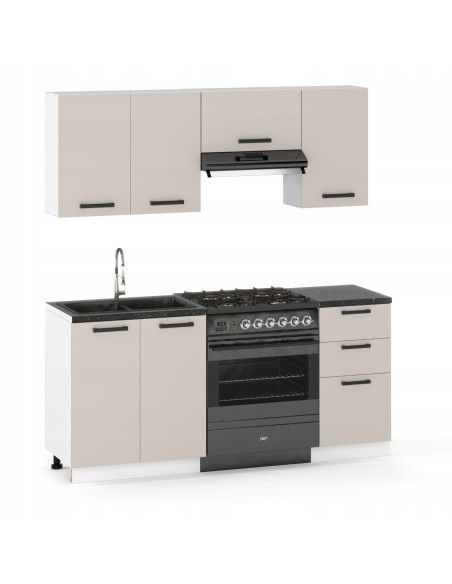 Meble kuchenne Zestaw mebli kuchennych Kuchnia Barcelona 180cm | szafka • regał • blat • aneks kuchenny | Kaszmir 1,8 m