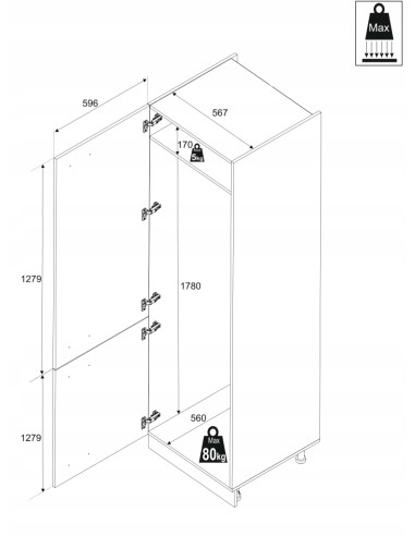 SZAFKA KUCHENNA STOJĄCA SŁUPEK...