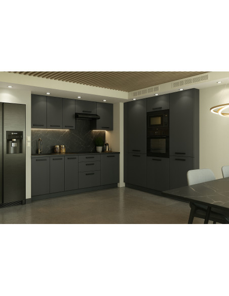 SZAFKA KUCHENNA STOJĄCA SŁUPEK KUCHENNY DO ZABUDOWY LODÓWKI GRAFIT 60CM