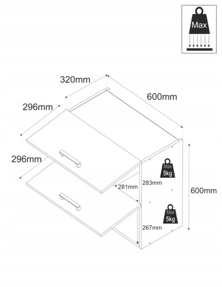 SZAFKA KUCHENNA GÓRNA WISZĄCA KLAPOWA BIAŁY MAT 60CM MEBLE KUCHENNE KUCHNIA