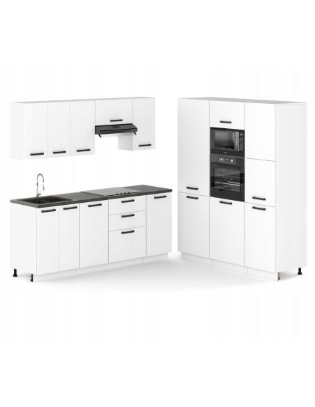 Meble kuchenne Zestaw mebli kuchennych narożnych Kuchnia Narożna 3m|szafka •regał •blat •słupek•zabudowa Biały mat 360cm