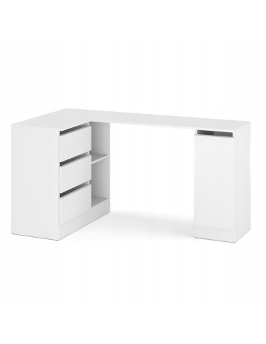 BIURKO, BIURKO NAROŻNE SZUFLADY BIAŁY...