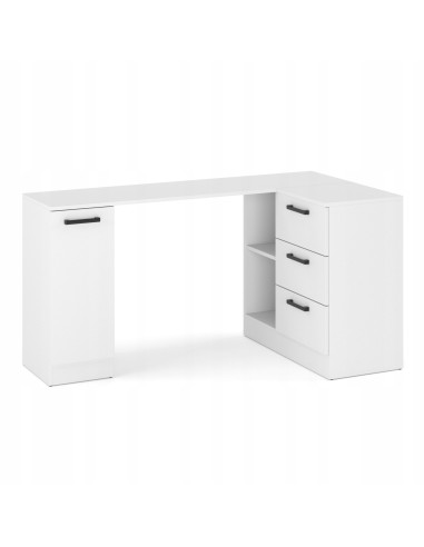 BIURKO, BIURKO NAROŻNE SZUFLADY BIAŁY...