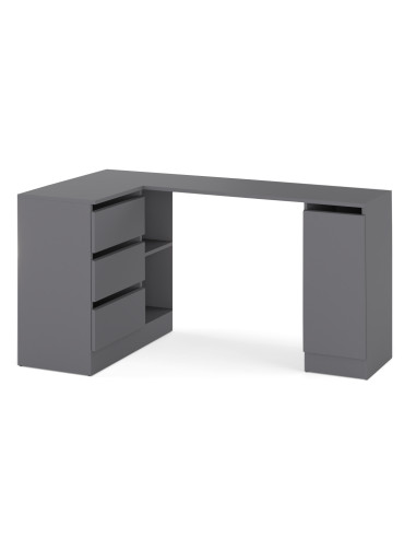 BIURKO NAROŻNE SZUFLADY GRAFIT...