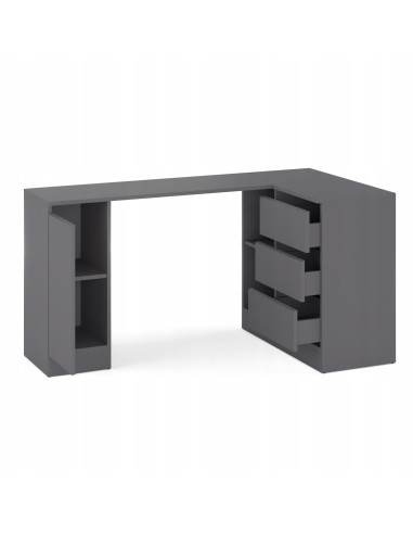 BIURKO NAROŻNE SZUFLADY GRAFIT...