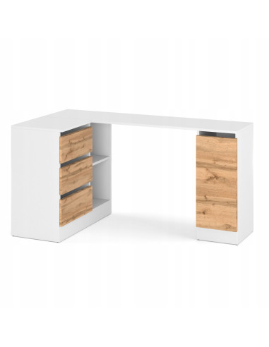 BIURKO NAROŻNE SZUFLADY BIAŁY MAT/...