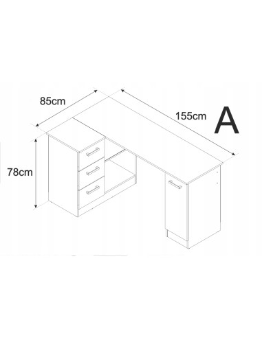 BIURKO NAROŻNE NOWOCZESNE SZUFLADY...