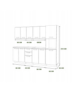 MEBLE KUCHENNE KUCHNIA ZESTAW SZAFKI SŁUPEK BLAT MILAN... 2